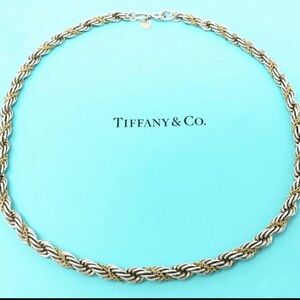 Tiffany and co Braided Rope Twist Silver/Gold Necklace